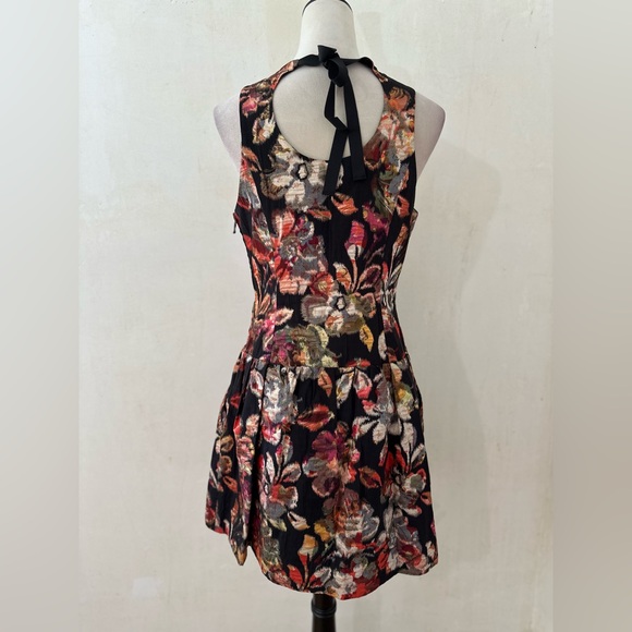 ANTHROPOLOGIE Leifsdottir Floral Brocade Drop Waist Mini Dress EUC Size 8 - Picture 8 of 12